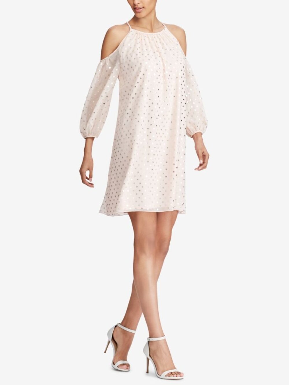American Living Womens Cold Shoulder Georgette Dress